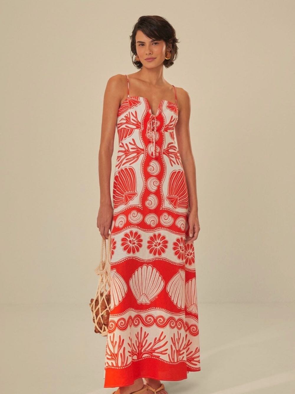 Farm Rio White Ainika Shell Maxi Dress - Picture 1 of 10